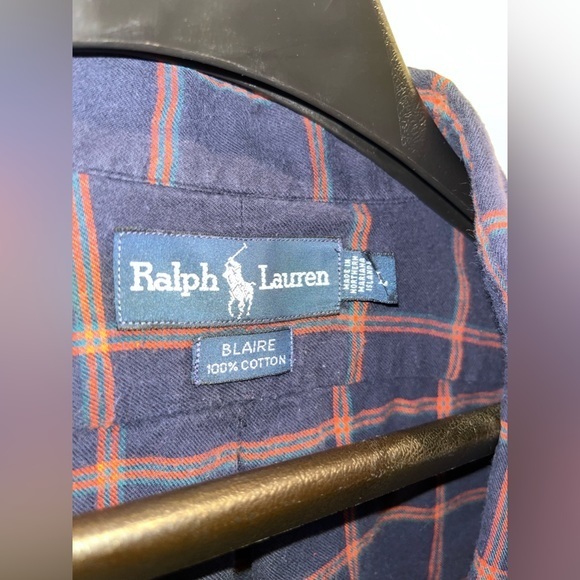 Ralph Lauren Men’s Blaire Cotton Button Down Plaid Long Sleeve Size Large - Picture 3 of 4